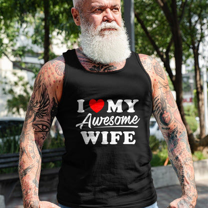 Best Husband Shirt, Wife and Husband Unisex T-Shirt/Hoodie/Sweatshirt HLT00 - I Love My Awesome Wife T Shirt for Men T-Shirt