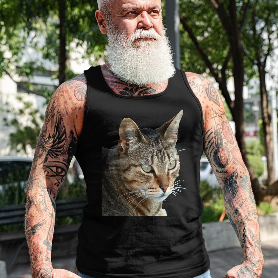 Cat Love Shirt, Funny Cat Lover Gift UnisexT-Shirt/Hoodie/Sweatshirt HLT00 - Stunning Tabby Cat Close Up Portrait Vector T-Shirt