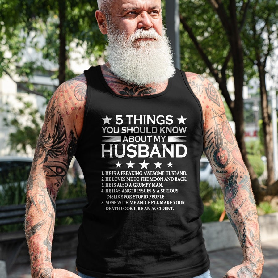 Best Husband Shirt, Wife and Husband Unisex T-Shirt/Hoodie/Sweatshirt HLT00 - 5 Things You Should Know About My Husband Marriage T-Shirt