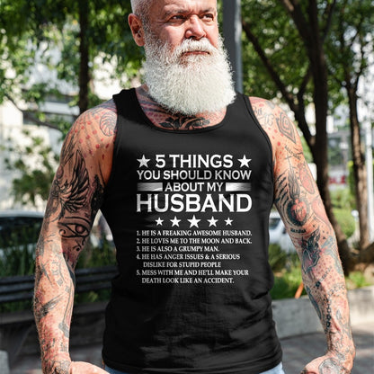 Best Husband Shirt, Wife and Husband Unisex T-Shirt/Hoodie/Sweatshirt HLT00 - 5 Things You Should Know About My Husband Marriage T-Shirt