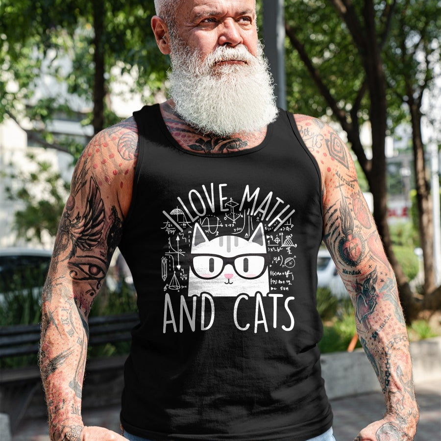 Cat Love Shirt, Funny Cat Lover Gift UnisexT-Shirt/Hoodie/Sweatshirt HLT00 - I Love Math and Cats Cute Kitty Cat Feline Lover Gift T-Shirt Small (1)