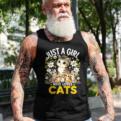 Cat Love Shirt, Funny Cat Lover Gift UnisexT-Shirt/Hoodie/Sweatshirt HLT00 - Cute Cat Lover Just A Girl Who Loves Cats T-Shirt (1)
