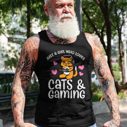 Cat Love Shirt, Funny Cat Lover Gift UnisexT-Shirt/Hoodie/Sweatshirt HLT00 - Just Girl Who Loves Cats Gaming Cute Gamer Women Girls Kids T-Shirt