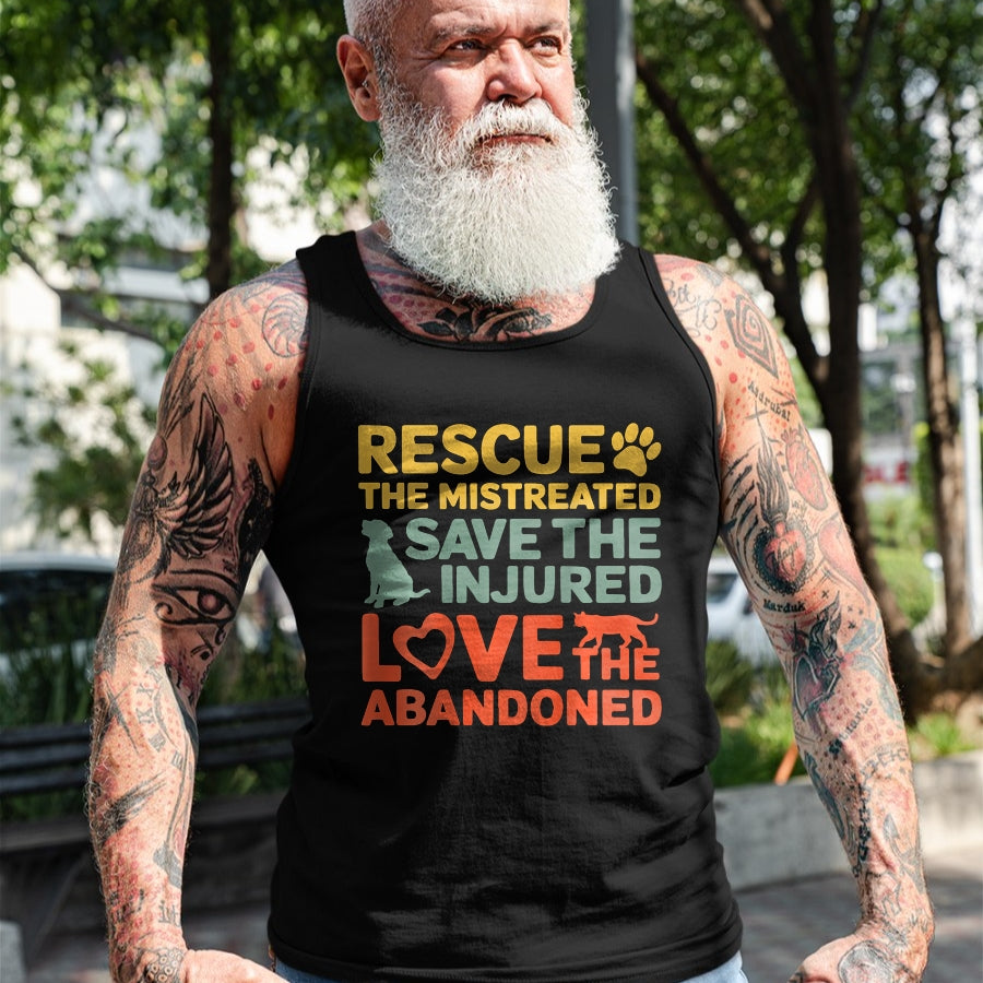 Cat Love Shirt, Funny Cat Lover Gift UnisexT-Shirt/Hoodie/Sweatshirt HLT00 - Animal Rescue Gifts Rescue the Mistreated Save the Injured Love the Abandoned Unisex T-Shirt - Black