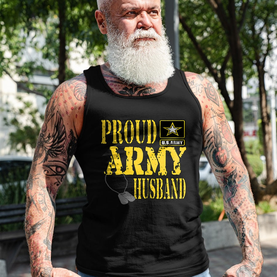 Best Husband Shirt, Wife and Husband Unisex T-Shirt/Hoodie/Sweatshirt HLT00 - Mens Proud Army Husband Shirt Military Pride T Shirt T-Shirt