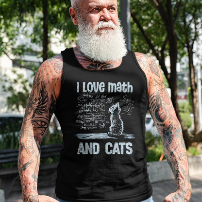 Cat Love Shirt, Funny Cat Lover Gift UnisexT-Shirt/Hoodie/Sweatshirt HLT00 - I Love Math and Cats Funny Cat Lover Science Teacher Student T-Shirt
