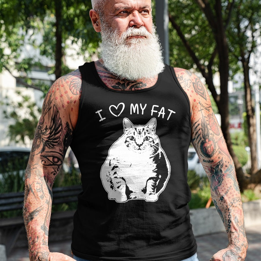 Cat Love Shirt, Funny Cat Lover Gift UnisexT-Shirt/Hoodie/Sweatshirt HLT00 - I Love My Fat Cat Funny Cat Lover T-Shirt Gift Idea T-Shirt