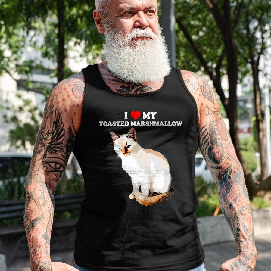 Cat Love Shirt, Funny Cat Lover Gift UnisexT-Shirt/Hoodie/Sweatshirt HLT00 - I Love My Toasted Marshmallow Flame Point Siamese Cat Kitten T-Shirt (1)