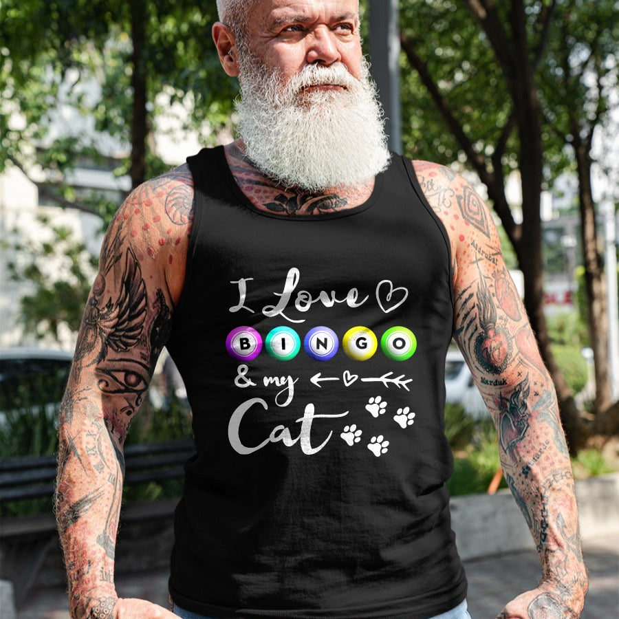 Cat Love Shirt, Funny Cat Lover Gift UnisexT-Shirt/Hoodie/Sweatshirt HLT00 - Bingo Shirt for Women, I Love Bingo and my Cat Bingo gift T-Shirt
