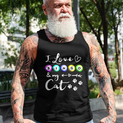 Cat Love Shirt, Funny Cat Lover Gift UnisexT-Shirt/Hoodie/Sweatshirt HLT00 - Bingo Shirt for Women, I Love Bingo and my Cat Bingo gift T-Shirt