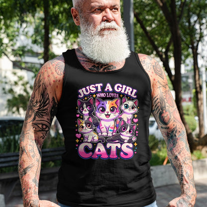 Cat Love Shirt, Funny Cat Lover Gift UnisexT-Shirt/Hoodie/Sweatshirt HLT00 - Cat Just a Girl Who Loves Cats T-Shirt