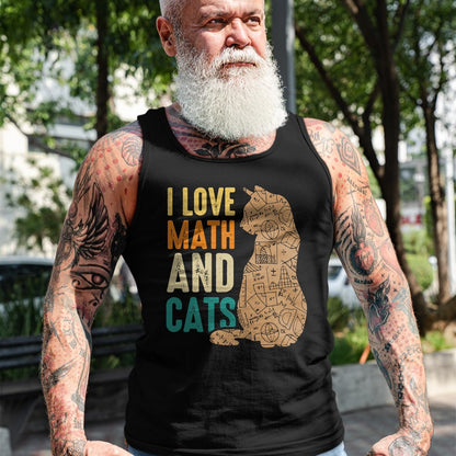 Cat Love Shirt, Funny Cat Lover Gift UnisexT-Shirt/Hoodie/Sweatshirt HLT00 - I Love Math And Cats Funny Cat Lover Math Teacher T-Shirt (1)