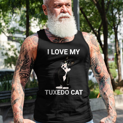 Cat Love Shirt, Funny Cat Lover Gift UnisexT-Shirt/Hoodie/Sweatshirt HLT00 - I Love My Tuxedo Cat, for Tuxedo Cat Lover, Funny Tuxedo Cat T-Shirt (1)