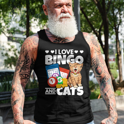 Cat Love Shirt, Funny Cat Lover Gift UnisexT-Shirt/Hoodie/Sweatshirt HLT00 - Cat Lover I Love Bingo and Cats Gambling Bingo Player Bingo T-Shirt