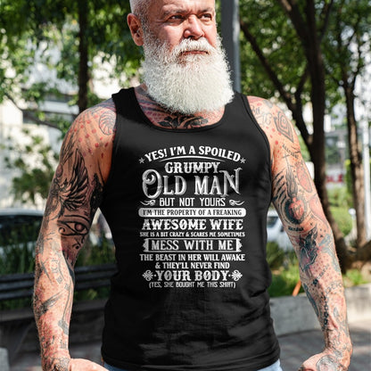 Best Husband Shirt, Wife and Husband Unisex T-Shirt/Hoodie/Sweatshirt HLT00 - Yes I_m A Spoiled Grumpy Old Man Awesome Wife Dad Grandpa T-Shirt