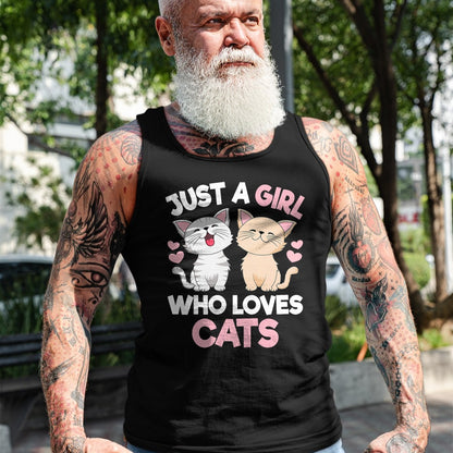 Cat Love Shirt, Funny Cat Lover Gift UnisexT-Shirt/Hoodie/Sweatshirt HLT00 - Just A Girl Who Loves Cats Cute Cat Lover Kitty Girls Kids T-Shirt (1)
