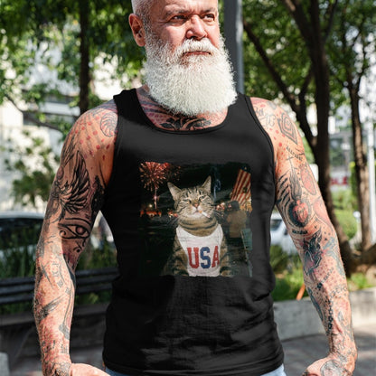 Cat Love Shirt, Funny Cat Lover Gift UnisexT-Shirt/Hoodie/Sweatshirt HLT00 - July 4th Patriotic Cat Smoking Cigarette 250 Years Cat Lover T-Shirt