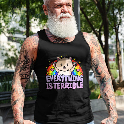 Cat Love Shirt, Funny Cat Lover Gift UnisexT-Shirt/Hoodie/Sweatshirt HLT00 - Everything is Terrible Sarcasm Rainbow Kitten Cute Cat T-Shirt (1)