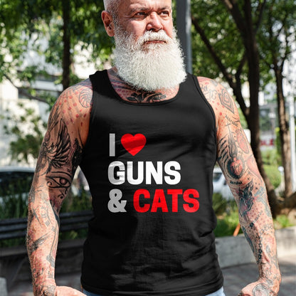 Cat Love Shirt, Funny Cat Lover Gift UnisexT-Shirt/Hoodie/Sweatshirt HLT00 - Cat Lovers Gifts for Men _ Women Funny I Love Guns _ Cats T-Shirt