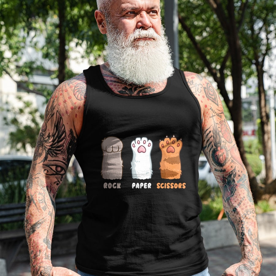 Cat Love Shirt, Funny Cat Lover Gift UnisexT-Shirt/Hoodie/Sweatshirt HLT00 - Cat Lover Cat Owner Funny Cat Rock Paper Scissors T-Shirt