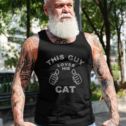 Cat Love Shirt, Funny Cat Lover Gift UnisexT-Shirt/Hoodie/Sweatshirt HLT00 - This Guy Loves His Cat Pet Owners Kitten Cat Dad Cat Man T-Shirt