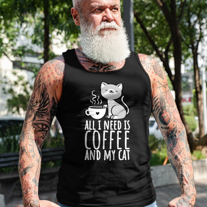 Cat Love Shirt, Funny Cat Lover Gift UnisexT-Shirt/Hoodie/Sweatshirt HLT00 - All I Need is Coffee and My Cat, Coffee Men and Women T-Shirt