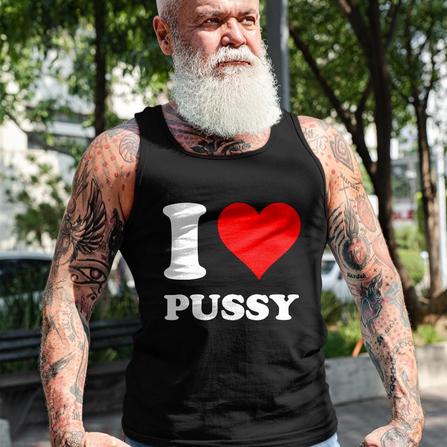 Cat Love Shirt, Funny Cat Lover Gift UnisexT-Shirt/Hoodie/Sweatshirt HLT00 - Red Heart I Love Pussy T-Shirt