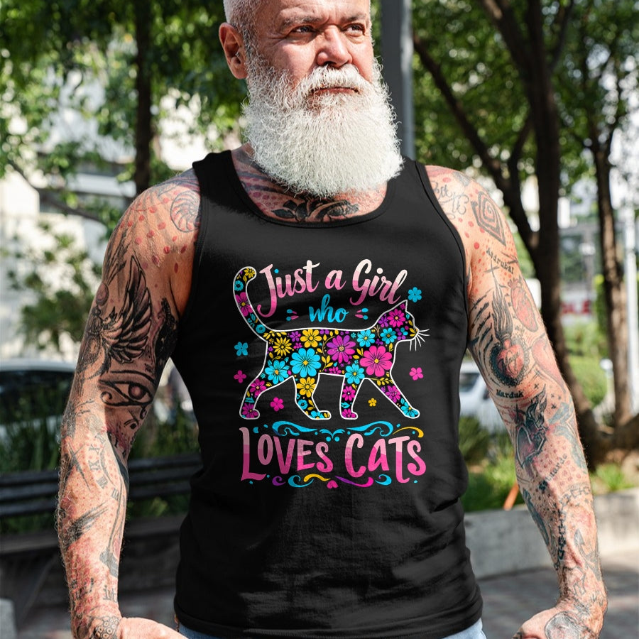 Cat Love Shirt, Funny Cat Lover Gift UnisexT-Shirt/Hoodie/Sweatshirt HLT00 - Cat Cute Just A Girl Who Loves Cats T-Shirt