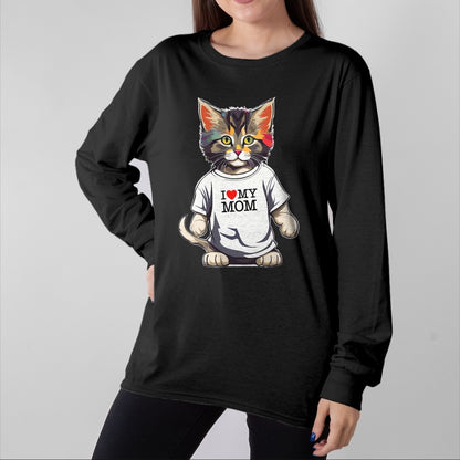 Cat Love Shirt, Funny Cat Lover Gift UnisexT-Shirt/Hoodie/Sweatshirt HLT00 - Cute Cat In I Love My Mom Shirt For Best Cat_s Mom Ever T-Shirt