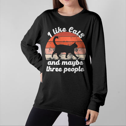 Cat Love Shirt, Funny Cat Lover Gift UnisexT-Shirt/Hoodie/Sweatshirt HLT00 - I Like Cats and Maybe 3 People T-Shirt, Men, Black, 3X-Large (1)