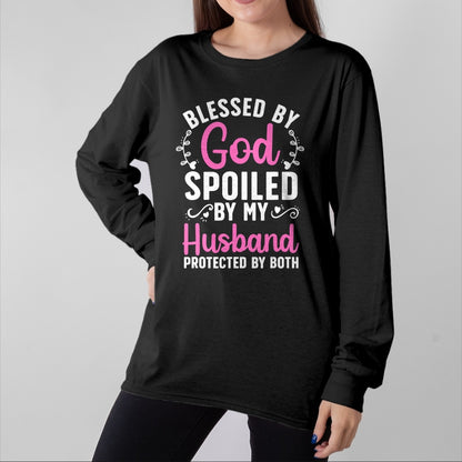 Best Husband Shirt, Wife and Husband Unisex T-Shirt/Hoodie/Sweatshirt HLT00 - Funny Spoiled Wife Art For Women Girls Husband Spoiled Wife T-Shirt