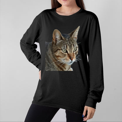Cat Love Shirt, Funny Cat Lover Gift UnisexT-Shirt/Hoodie/Sweatshirt HLT00 - Stunning Tabby Cat Close Up Portrait Vector T-Shirt