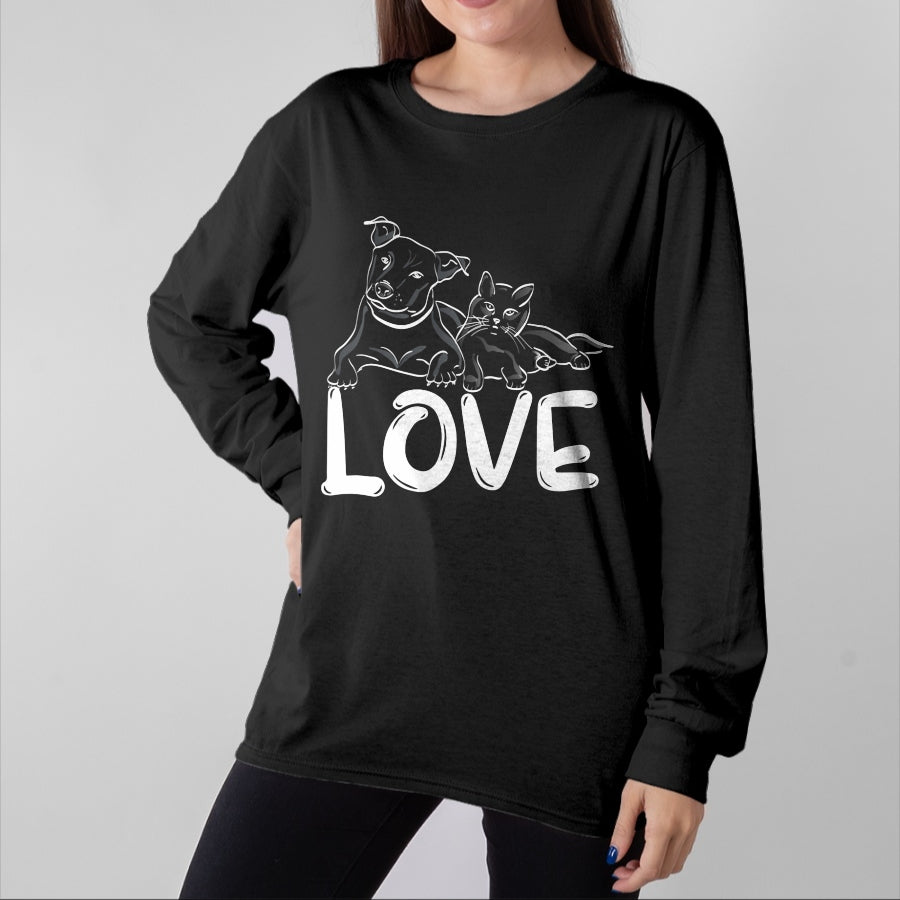 Cat Love Shirt, Funny Cat Lover Gift UnisexT-Shirt/Hoodie/Sweatshirt HLT00 - I Love My Cat Dog Animal Paws T-Shirt for Men Women Kids