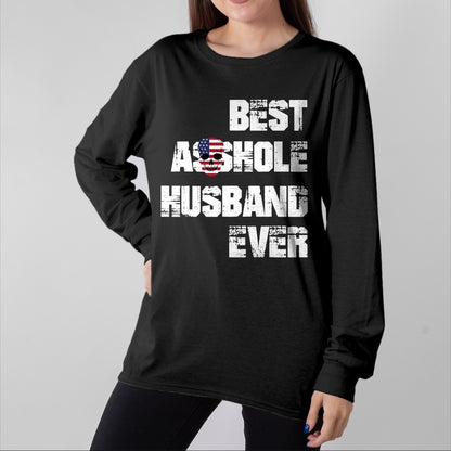 Best Husband Shirt, Wife and Husband Unisex T-Shirt/Hoodie/Sweatshirt HLT00 - Vintage Best Asshole Husband Ever Tshirt Husband Gift Idea