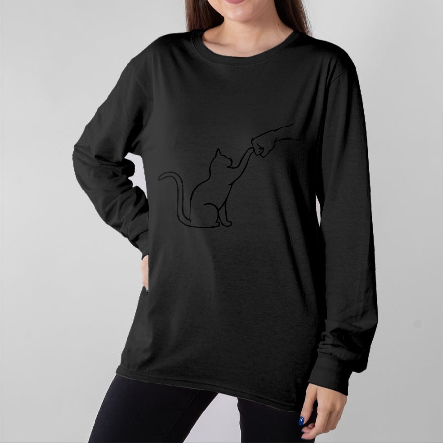 Cat Love Shirt, Funny Cat Lover Gift UnisexT-Shirt/Hoodie/Sweatshirt HLT00 - Cute Pet Tee I Love My Cat Best Friend Fist Bump Cat Lovers T-Shirt Small (1)