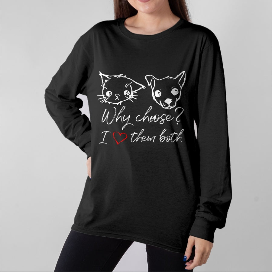 Cat Love Shirt, Funny Cat Lover Gift UnisexT-Shirt/Hoodie/Sweatshirt HLT00 - Cat and Dog Lover I Love Puppies and Kittens T-Shirt