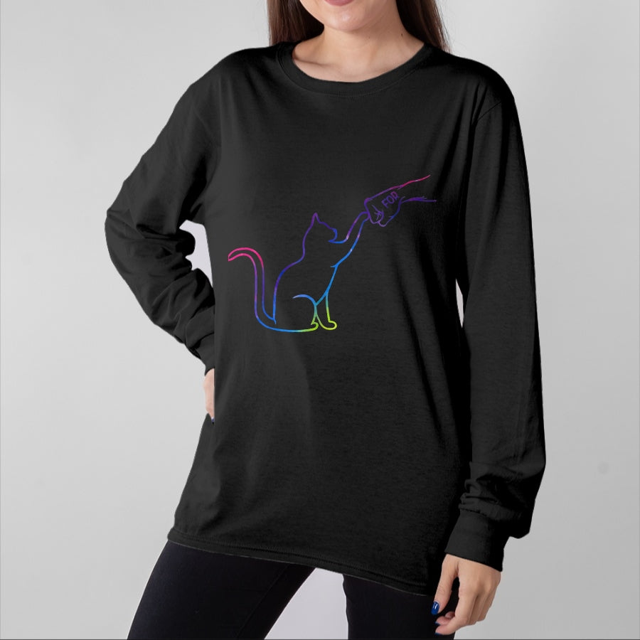 Cat Love Shirt, Funny Cat Lover Gift UnisexT-Shirt/Hoodie/Sweatshirt HLT00 - Cute Pet Tee I Love My Cat Best Friend Fist Bump Cat Lovers T-Shirt, Women, Black, Medium