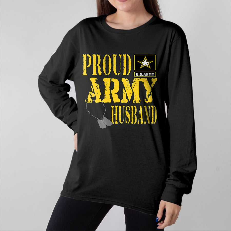 Best Husband Shirt, Wife and Husband Unisex T-Shirt/Hoodie/Sweatshirt HLT00 - Mens Proud Army Husband Shirt Military Pride T Shirt T-Shirt