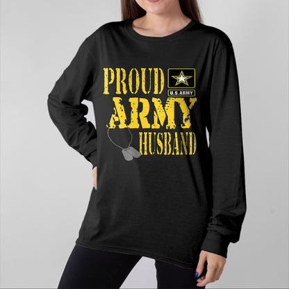 Best Husband Shirt, Wife and Husband Unisex T-Shirt/Hoodie/Sweatshirt HLT00 - Mens Proud Army Husband Shirt Military Pride T Shirt T-Shirt