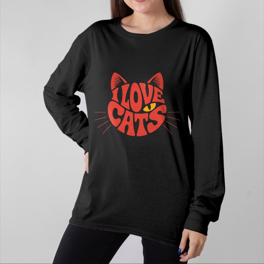 Cat Love Shirt, Funny Cat Lover Gift UnisexT-Shirt/Hoodie/Sweatshirt HLT00 - I Love Cats T-Shirt