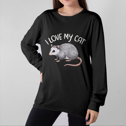 Cat Love Shirt, Funny Cat Lover Gift UnisexT-Shirt/Hoodie/Sweatshirt HLT00 - I Love My Cat Opossum T-Shirt, Men, Purple Heather, X-Large