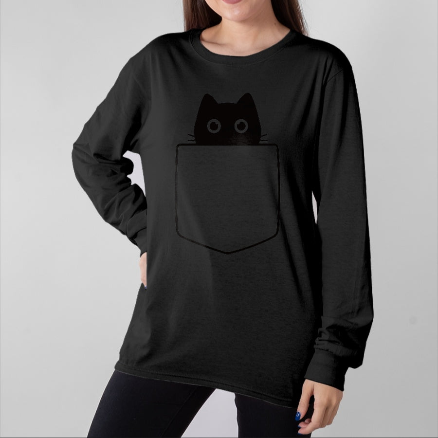 Cat Love Shirt, Funny Cat Lover Gift UnisexT-Shirt/Hoodie/Sweatshirt HLT00 - Cat in Pocket Shirt for Kids Women Men Funny Cute Cats Lover T-Shirt