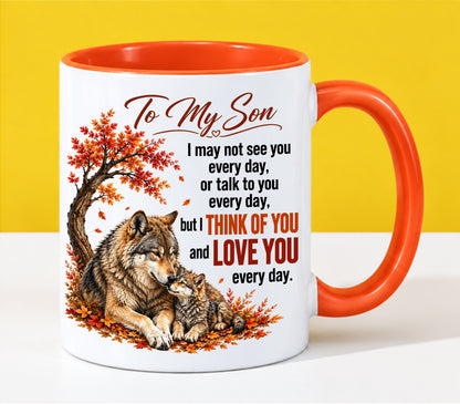 TO MY SON MUGS - I THINK OF YOU & LOVE YOU EVERY DAY - PERFECT GIFT FROM MOM - LUAN00 (SKU2610-71)