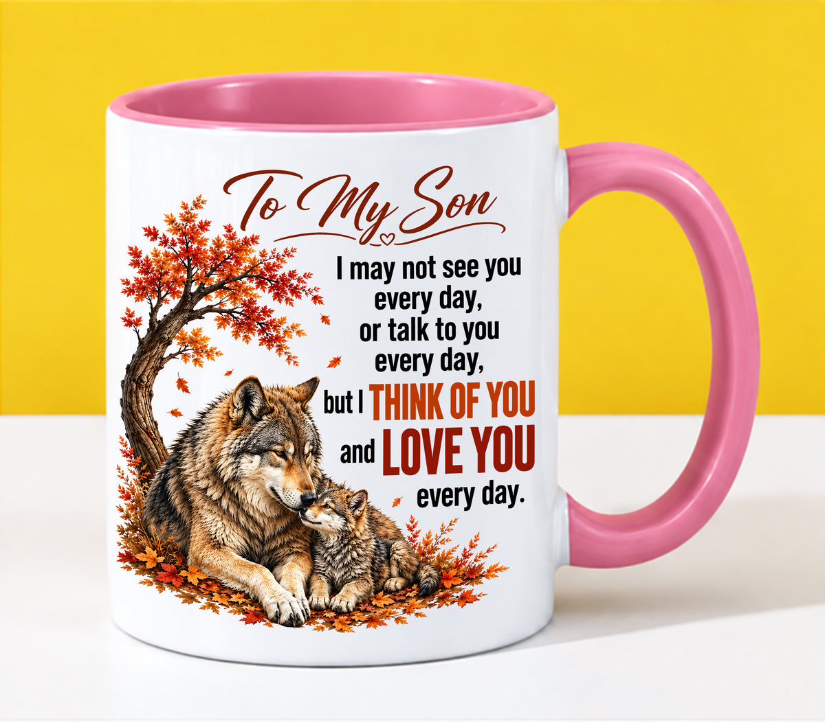 TO MY SON MUGS - I THINK OF YOU & LOVE YOU EVERY DAY - PERFECT GIFT FROM MOM - LUAN00 (SKU2610-71)