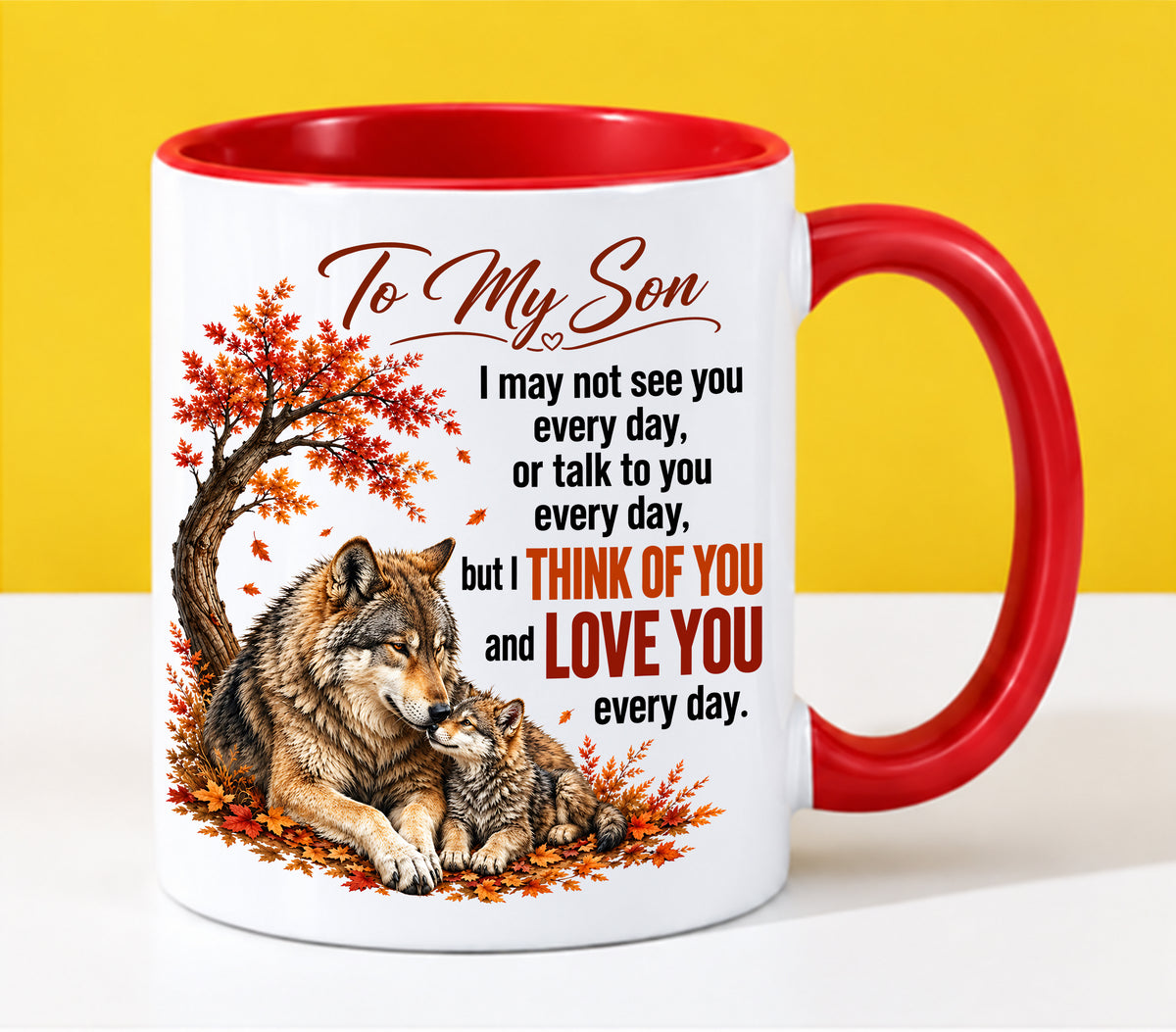 TO MY SON MUGS - I THINK OF YOU & LOVE YOU EVERY DAY - PERFECT GIFT FROM MOM - LUAN00 (SKU2610-71)