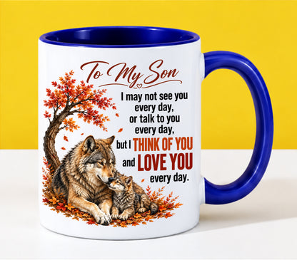 TO MY SON MUGS - I THINK OF YOU & LOVE YOU EVERY DAY - PERFECT GIFT FROM MOM - LUAN00 (SKU2610-71)