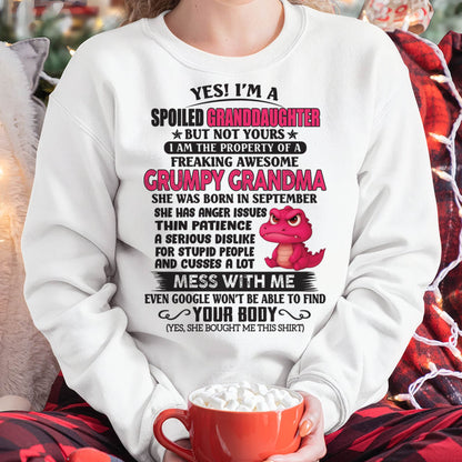 SEPTEMBER - YES, I'M A SPOILED GRANDDAUGHTER - GIFT FROM GRANDMA - LUAN09 (SKU09-96-09)
