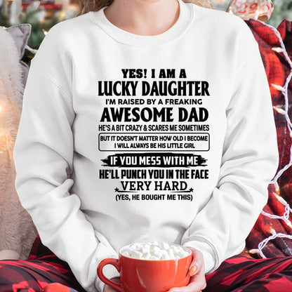 LUCKY DAUGHTER - RAISED BY A FREAKING AWESOME DAD - PERFECT GIFT FROM DAD TO DAUGHTER - LUAN00 (SKU2608-493-00)