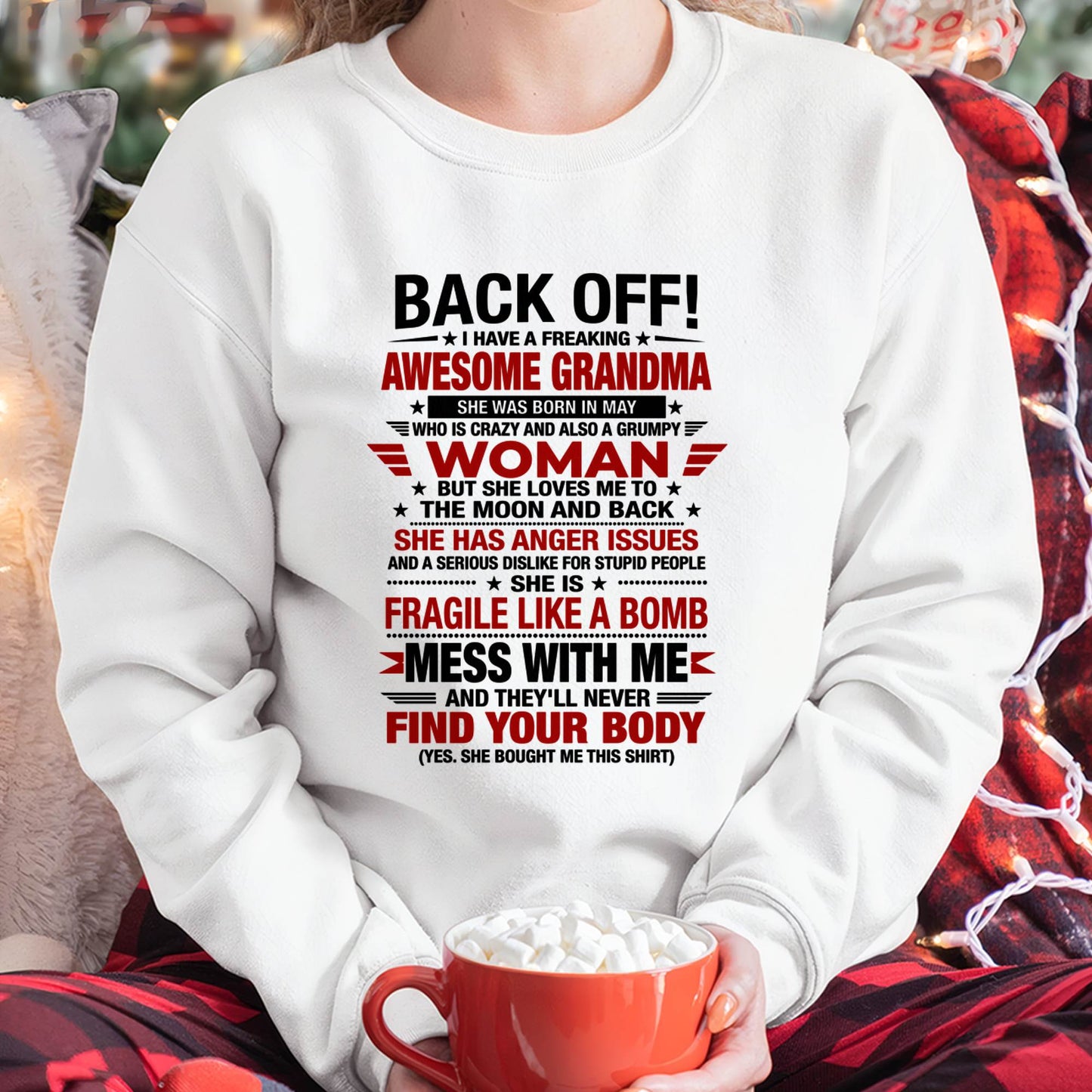 MAY AWESOME GRANDMA T-SHIRT – PERFECT GIFT FROM GRANDMA - LUAN05 (SKU2607-260-05)