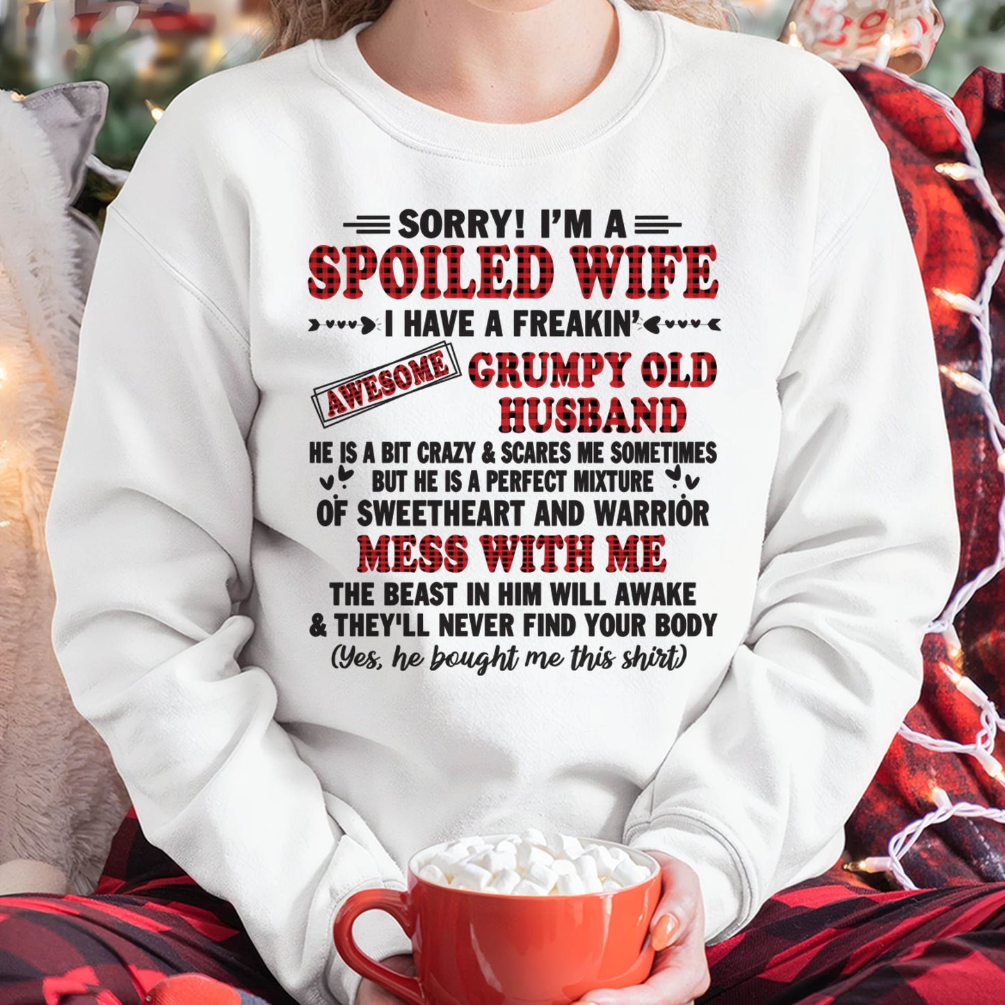 SPOILED WIFE OF AWESOME GRUMPY OLD HUSBAND - PERFECT GIFT  FROM HUSBAND - LUAN00 (SKU12-111-00)